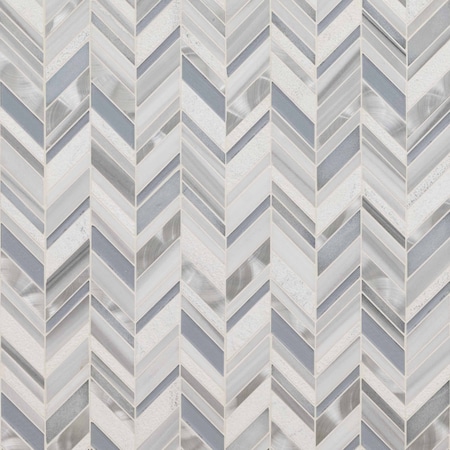 Msi Harlow Chevron 11.55 In X 12.48 In. Glass Mosaic Wall Tile, 10PK ZOR-MD-0417